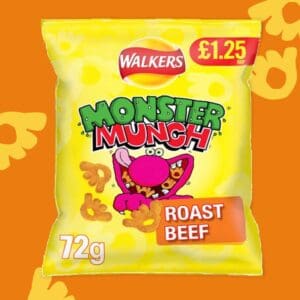 5x Walkers Monster Munch Roast Beef 72g