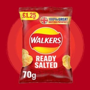 5x Walkers Ready Salted 70g