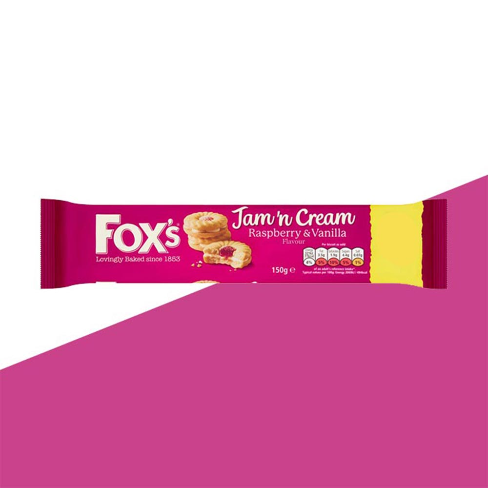 3x Fox's Jam'n Cream Raspberry & Vanilla