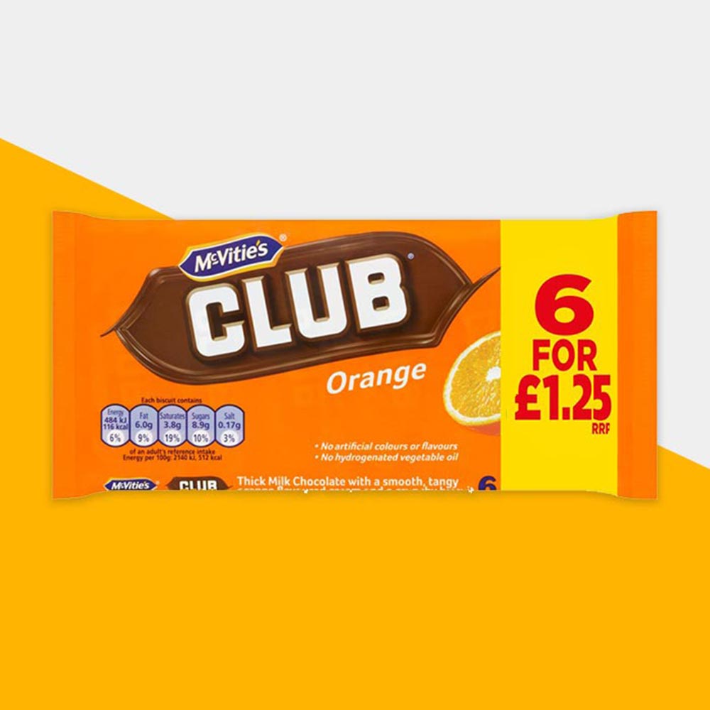 3x McVities Club Orange 6 Pack
