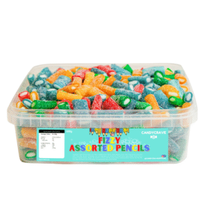 CANDYCRAVE FIZZY ASSORTED PENCILS 600G TUB
