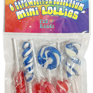 FUN KANDY MINI LOLLIES STRAWBERRY & BUBBLEGUM  6X17G