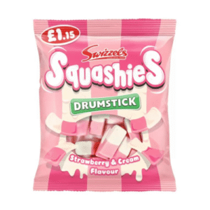 SWIZZELS SQUASHIES DRUMSTICKS STRAWBERRY & CREAM £1.15 PMP 12X120G