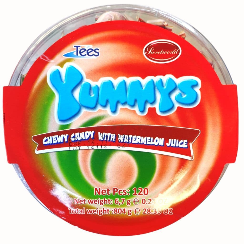 YUM34 YUMMY WATERMELON FLAVOUR CHEWY STICKS (B.B.E. 11/2023)