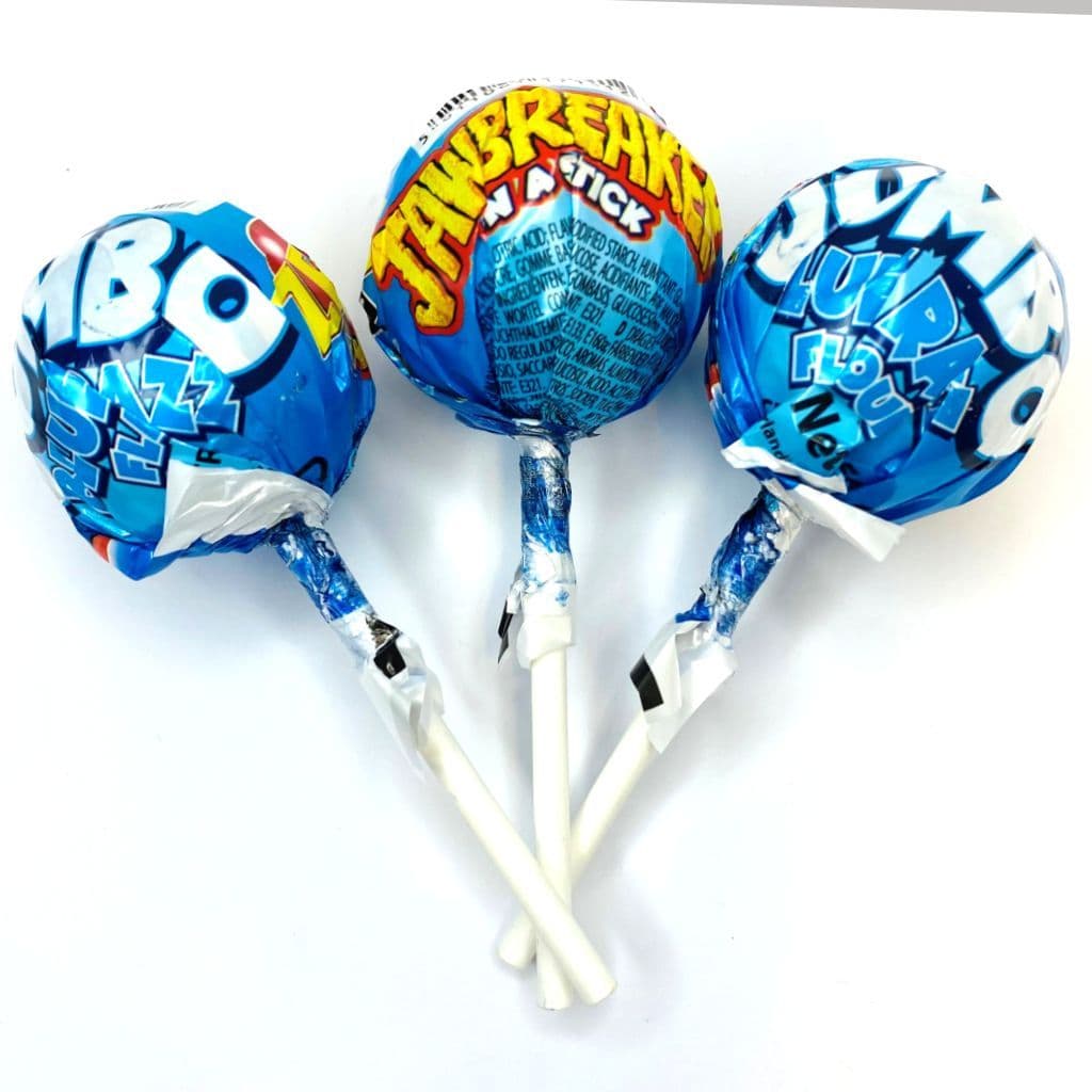 ZED JUMBO BLUE RAZZ JAWBREAKER ON A STICK  25p x 36